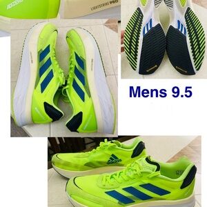 Adidas Adizero Boston 10 Signal Green Sonic Ink Running Shoe ~ Men’s 9.5